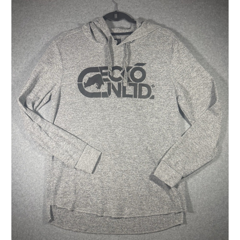Ecko Unltd. Gray Waffle Knit Long Sleeve Hoodie Men's Medium